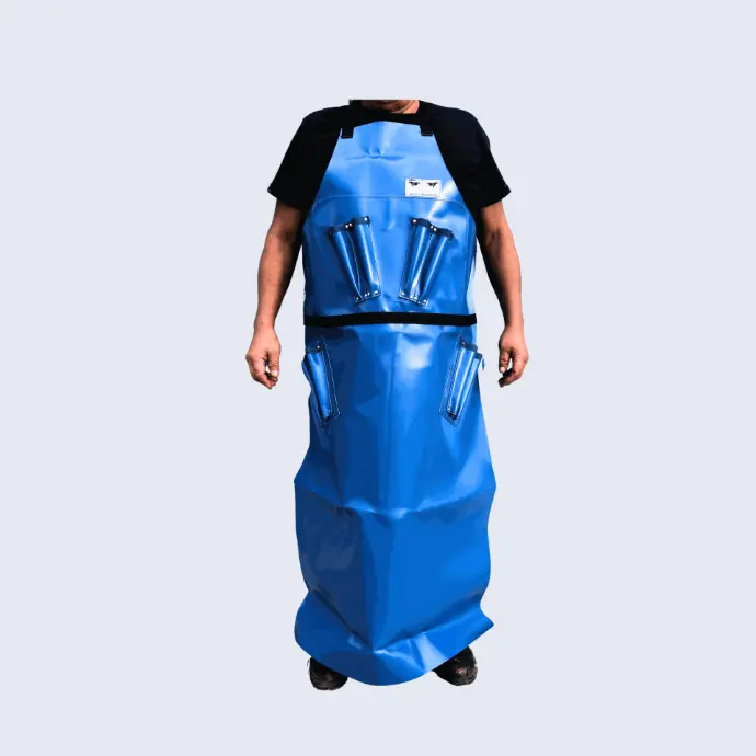 Cow care apron, full length PVC with knives holder