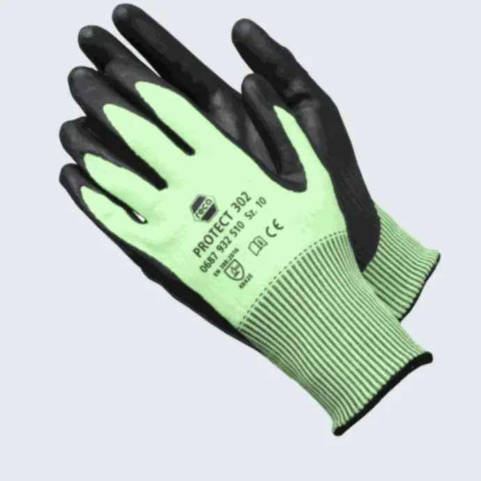 Coated green gloves (2 pairs)